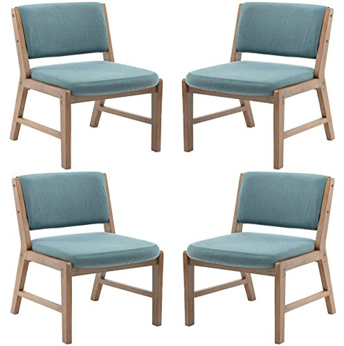 Set mit 4 Barhockern im Retro-Stil, Massivholz, Bauernhaus-Küchen- und Restaurant-Möbel, blaue Holzstühle mit Installationswerkzeugen – perfekt für Insel-Sitzgelegenheiten