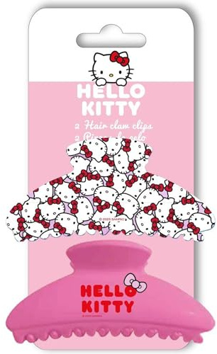 Hello Kitty Sanrio Haarspangen | 2 große Klauen im Kawaii Design, lebendige Farben und fester Halt für Mädchen und Teenager