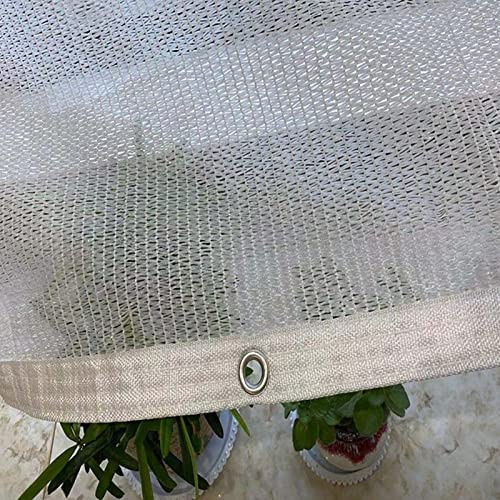 Red de sombra blanca resistente a los rayos UV (8 x 10 m) con ojales y cordón, protección solar transpirable antienvejecimiento para suculentas balcón, jardín y decoración de cortinas.