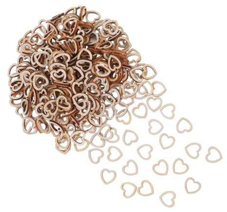 DOITOOL 300piezas Decoración De Madera De Corazón Adornos Rústicos Sin Terminar De Corazón Para Manualidades Confeti De Madera Para San Valentín y Decoración De Mesa De Boda