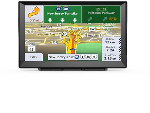 Navegador GPS para automóvil Navegador GPS de camión de 9 pulgadas Conductores comerciales 2024 Europa Reino Unido Francia Mapas 8G 256M Pantalla táctil Navegación sin conexión FM Voice Lane Assist