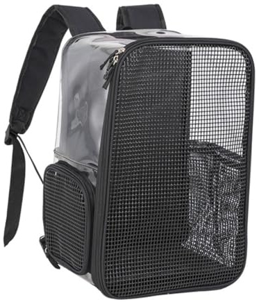 GLEAVI Atmungsaktiver Transparenter Katzenrucksack aus Robustem Material mit Schultergurt Haustier Reisetasche für Spaziergänge Reisen und Transport
