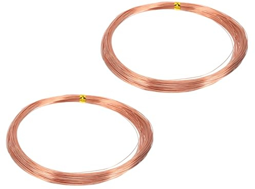 QUARKZMAN 99,9% Reiner Blanker Kupferdraht, Weicher Reiner Kupfer Basteldraht 79 Fuß 28 Gauge (0,3mm) Für Basteln Schmuckherstellung Elektrokultur Gartenarbeit, Packung Mit 2 (24m)