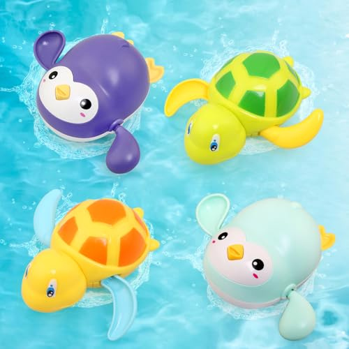 BelleStyle Badewannenspielzeug ab 1 2 3 4 Jahr, Badespielzeug Baby, Wasserspielzeug Kinder, Pool Schwimmbad Aufzieh Badewanne Bad Baby Spielzeug Geschenk für Kleinkinder Mädchen Junge 1 2 3 Jahr