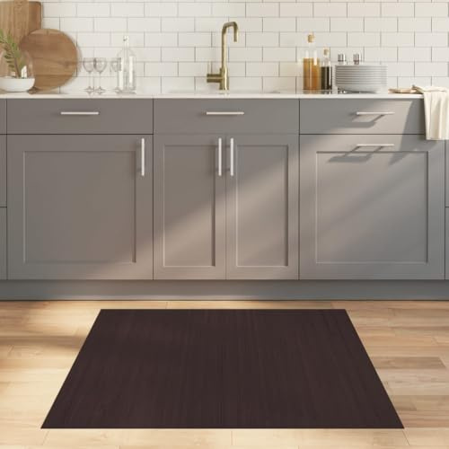Teenpull Bambus Teppich Rechteckig Dunkelbraun 100x100 cm, strapazierfähig für Wohnzimmer, rutschfest, pflegeleicht, umweltfreundlich