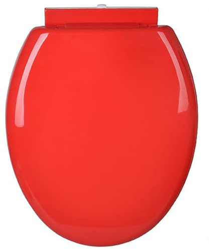 Sedile WC colorato OShape SoftClose cerniere a sgancio rapido per una facile pulizia, ideale per casa, camper, ufficio, coperchio WC rosso