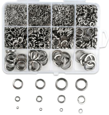 Lot de 1020 Assortiment de Rondelles Plates et de Blocage en Acier Inoxydable 304, Rondelles Métallique M2 M2,5 M3 M4 M5 M6 M8 M10 M12 pour Vis et Boulons, Kit de Fixation Résistant à la Corrosion