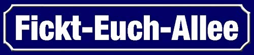 Schatzmix Blechschild Straßenschild Fickt-Euch-Allee Metallschild 46x10 cm Wanddeko tin Sign