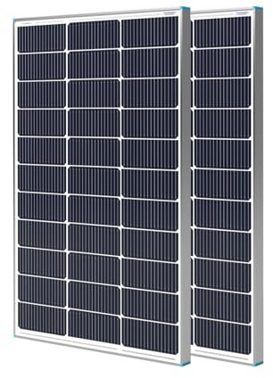 Renogy 2 módulos solares de 100 W 12 V, módulo fotovoltaico monocristalino de Alta eficiencia, Cargador para Autocaravana, Marina, Techo, Granja, baterías y Otras Aplicaciones Fuera de la Red, 2