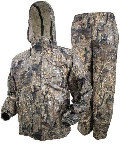 FROGG TOGGS Regenanzug für Herren, Standard, Classic, All Sport, wasserdicht, atmungsaktiv, Tarnfarbe, Motiv: Äste (Realtree Timber), Größe M