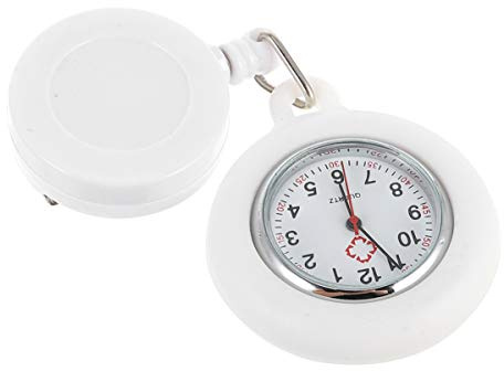 UKCOCO Krankenschwester Uhr Taschenuhr Silikon Schwesternuhr Ansteckuhr Brosche Quarzuhr Krankenschwesteruhr Analoges Quarzwerk Pflegeuhr Fob Uhr Armbanduhr für Arzt Damen Herren Geschenk