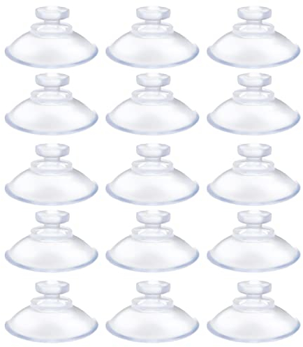 15PCS Suction Cups, 25MM Plastic Sucker Pads Without Hooks, Rubber Suckers Cup Hangers for Outdoor, Kitchen, Bathroom, Window, Mirror Y6-BLXP (25MM)