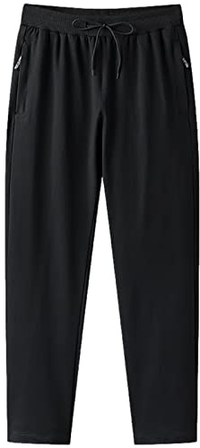 Jamron Uomo Slim Fit Pantaloni della Tuta in Cotone Pantaloni da Jogging con Tasche Zip (S-6XL, Fondo Aperto/Fondo Chiuso)