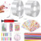 50 Stücke Nano Tape Bubbles Set, 3m Nano Doppelseitiges Klebeband, Blowing Bubble Tape, Bubble Tape DIY, Aufblasbares Luftpolsterband, Traceless Adhesive Nano Tape mit Pailletten Aufkleber