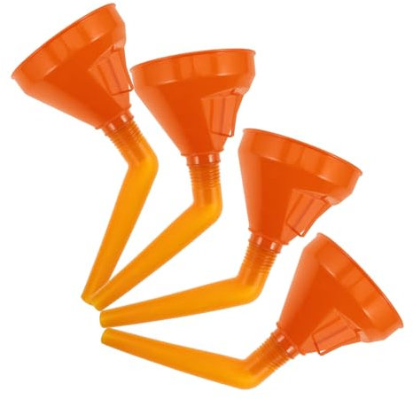 OSOLADY 4pièces Entonnoirs à Carburant Plastique Pour Voitures Et Entonnoir Avec Poignée Pour Transfert De Liquides Huile Moteur Et Essence Outil Urgence