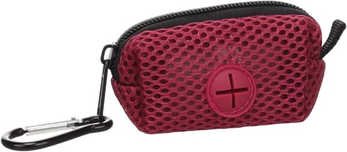 Kotbeutelspender - Misha Bordeaux - Polyester & Mesh - Reißverschluss - Karabinerhaken - 1 Rolle inklusive - Flamingo