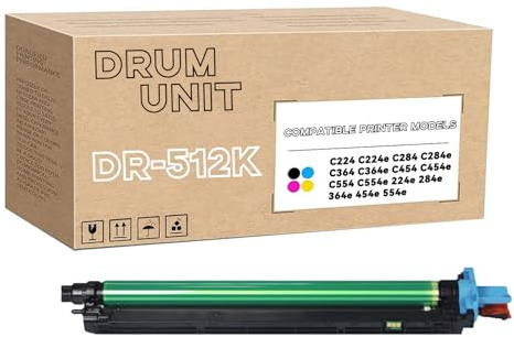 RSENSO DR512 DR-512K DR-512C Unità Tamburo Compatibile Per Konica Minolta Bizhub C224 C224e C284 C284e C364 C364e C454 C454e C554 C554e (resa 120.000 Pagine) Black