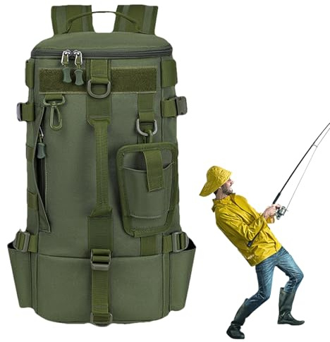 Generisch Rucksack zum Angeln - Angelrucksack, Tackle-Tasche mit Rutenhaltern | Angelrucksack Tackle Sling Bag, ße Aufbewahrungstasche für Angelausrüstung, Reisetasche zum Angeln, Camping, Wandern