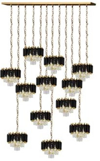 Lámpara de araña de Cristal LED E14 intembiable, colección Negra, Lustre, luminaria de suspensión para Comedor
