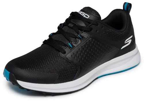 Skechers Zapato de Golf para Hombre, Repelente al Agua, CleatGolf, Borde Blanco y Negro, 42.5 EU