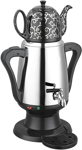Théière électrique avec fonction d'arrêt automatique et maintien au chaud, théière en acier inoxydable et tasse en céramique pour thé turc et russe