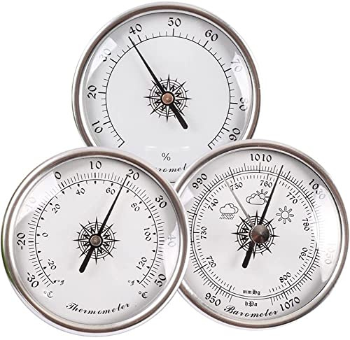 FBHFSUIEF 3 In 1 Barometer Thermometer Hygrometer, 2.8in Portable Weather Station Set