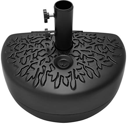 Pure Garden 50-LG1209 Porte-Parapluie Rond à remplir avec du Sable pour terrasse 22,7 kg Demi-Lune Noir