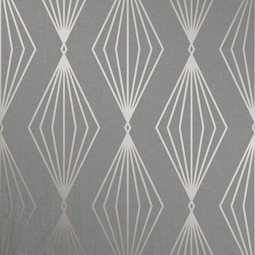 Boutique Marquise Geo Quartz Wallpaper | Paste The Wall | Grey Geometric | Eco-Friendly