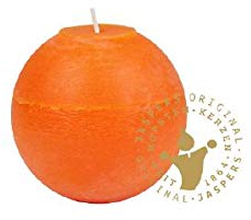 Rustic-Kugelkerzen Orange 80 mm, 12 Stück