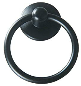 SagaSave 1 anneau de traction noir pour meubles, armoire, porte en bois, heurtoir de chaise, poignée de traction