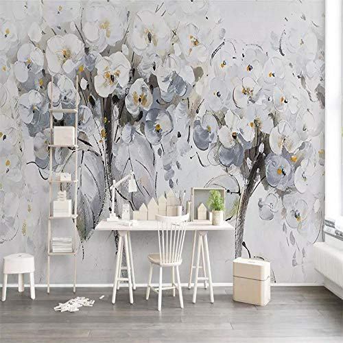 ZHEN WALLPAPER Wandmontierte Tapete Benutzerdefinierte Ölfarbe Blumen Nordische Mode Schöne Foto Einfache Wandgewebe Wand- und Hausdekoration*400cmx280cm(157.4x110.2inch)
