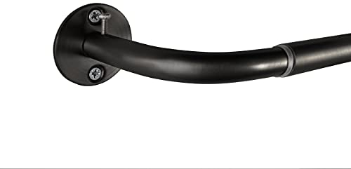 ondeco Gardinenstange ausziehbar für Verdunkelungsvorhänge Raumabdunkelung Vorhangstange Fenster Wandmontage Teleskopstange Schwarz 120-210cm