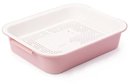 Erste Katzentoilette - für Katzenbabys, Junge Katzen - Tray Schalentoilette Katzenklo Kätzchen WC Reinigungssieb Rosa