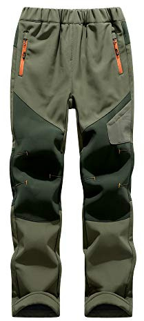 Daysskk Softshellhose Kinder Winter Outdoorhose Fleece Gefütterte Jungen Mädchen Schneehose Kinder Wasserdicht 110-170