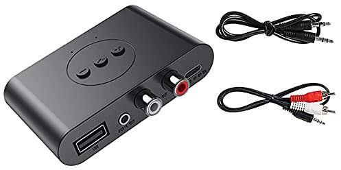 ESmoda Bluetooth 5.0 Ricevitore Audio RCA 3.5 Mm AUX Jack Stereo Musica Adattatore senza con Microfono per Kit Auto Altoparlante Amplificatore