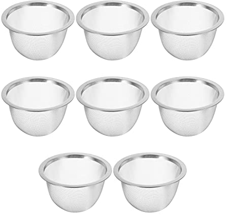 DOITOOL Teapot Mesh Strainer Replacement : 8PCS Stainless Steel Pot Fine Strainers, Insert Tea Infuser, Loose Leaf Tea Maker Mesh Sieve Filter (7.6x5cm)