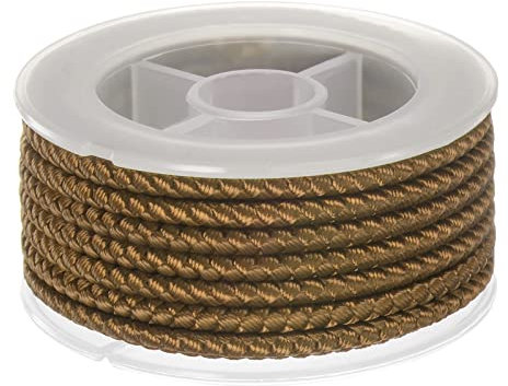 sourcing map Hilo de Nylon, Cuerda de Abalorios de Cordel, Cordón Trenzado Extrafuerte 4mm para Pulseras Joyería Fabricación Bricolaje Artesanía 3,2 M/10,5 Pies, Oscuro Caqui