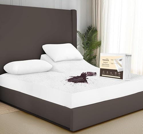 100% Terry Cotton Split Top Queen 36 Mattress Protector for Adjustable Bed- Flex Mattress Cover Ultra Soft Durable Waterproof Breathable Machine Washable Fitted Sheet Fits up to 18'' Deep Pocket