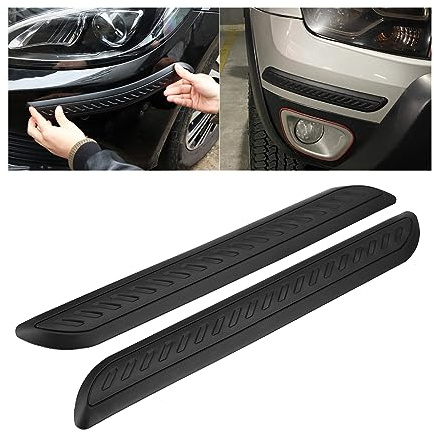 JNNJ 2Pcs Car Bumper Anti-Scratch Strips, Car Body Anti-Collision Stickers, Rubber Patch Strips for Edge Guard, Bumper Protector Anti-wear Stickers, Universal Protection Decals for Vehicles SUV Truck