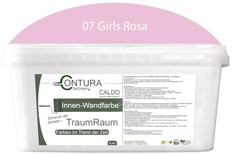 Contura Caldo 5 Liter Wandfarbe 35 Farben Deckenfarbe Contura Hohe Profi Deckkraft Klasse 1 (07 Girls Rosa)