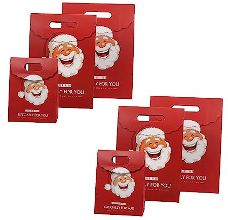 Mobestech 6pcs Weihnachten Geschenkpapier Taschen Tasche Dekorative Muster Für Partys