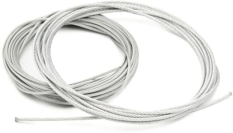 ALFA LOGISTIK Stahlseil 4mm Durchmesser 3m Länge - Meterware Stahldrahtseil - Verzinkt Drahtseil - Stahlseile