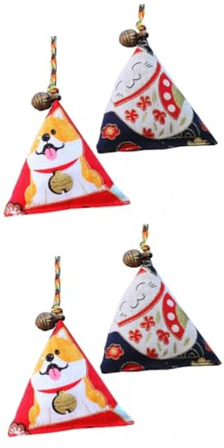 Warmhm 4 Stück Anhänger im japanischen Stil Weihnachts-Goodie-Bag-Füller Zum Glück Beutel Kawaii Decor insomnium Duftsäckchen getrocknete Lavendelsäckchen Glücklich Mittel gegen Motten