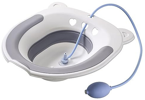WPJQJWD Sitzbad FüR Die Toilette, Bidet Einsatz FüR Toilette Mit Flusher Tragbares Sitzbadewanne Tragbares Sitzbadewanne FüR Wochenbettpflege Schwangere Und äLtere Menschen Vermeiden Kniebeugen