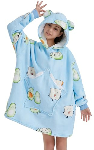 lomonmen Manta con Capucha de Gran Tamaño, Térmica Súper Suave para Niños y Adolescentes - Talla única