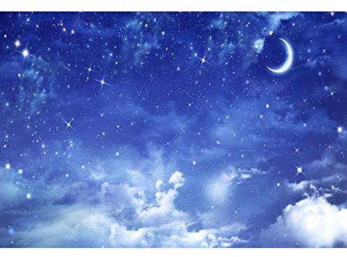 Renaiss 2.2x1.5m Nachthimmel Mond Sterne Hintergrund Himmel Fotografie Hintergrund Neugeborenes Baby Dusche Geburtstag Party Dekor Kinder Kunst Portrait Shooting Fotostudio Requisiten