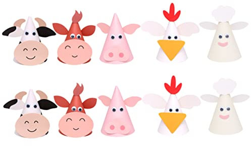 Vaguelly 10stücke Geburtstags-partyhüte Mit Cartoon-tierdesign Für Lustige Kopfbedeckungen Für Geburtstagsfeiern Babypartys Und Kostümpartys Ansprechend Und Farbenfroh Gestaltet