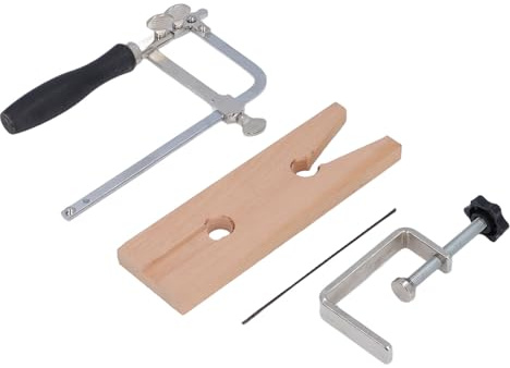 Kit de Sierra Profesional 3 en 1 para Joyeros, Abrazadera con Ranura en V, Marco de Sierra Ajustable y Hojas de Sierra Perforadora, Herramientas de Joyería, Kit de Corte para