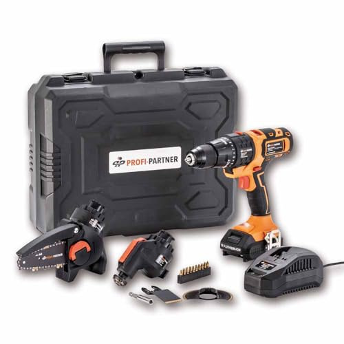 PROFI-PARTNER Juego de herramientas multifunción 4 en 1 de 18 V con 3 accesorios