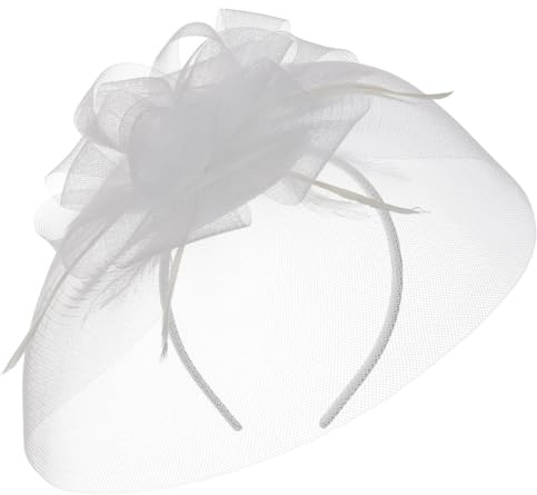 LIERYS Crynol Fascinator Anlasshut Kopfschmuck Damen Made in Italy weiß One Size
